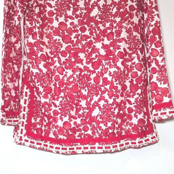 Tory Burch Red Floral Crochet Ribbon Details Blouse - Picture 10 of 15